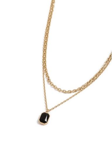 Topman Mens Black Gold Multirow Necklace*
