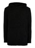 Topman Mens Black Boucle Textured Slim Fit Hoodie
