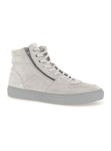 Topman Mens Grey Suede Hi Tops