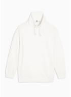 Topman Mens Cream Off White Gather Neck Sweatshirt