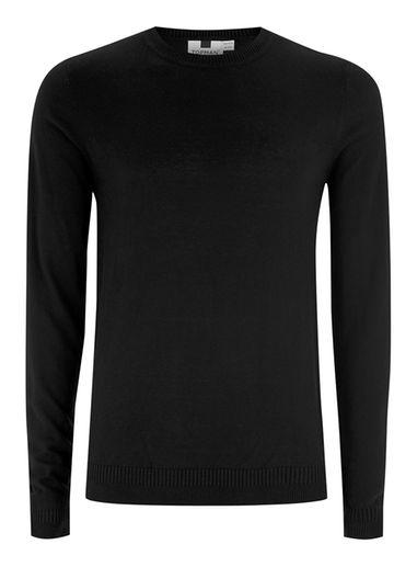 Topman Mens Black Essential Sweater