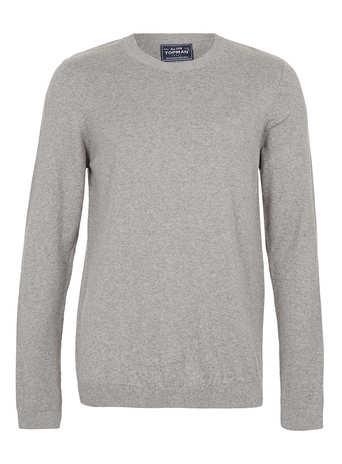 Topman Light Grey Crew Neck Sweater