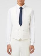 Topman Mens White Double Breasted Suit Vest