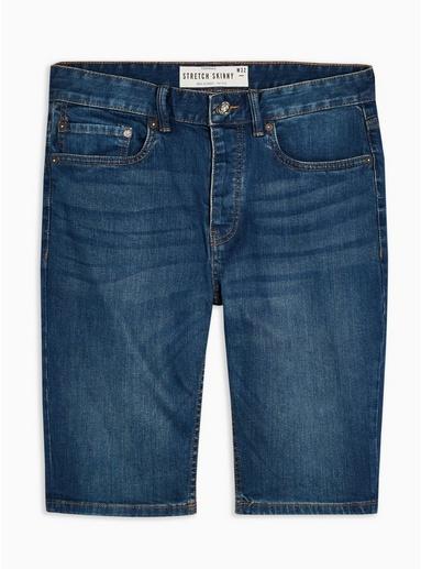 Topman Mens Blue Mid Wash Stretch Skinny Shorts