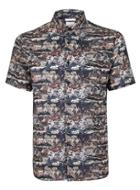 Topman Mens Multi Atlas Print Liberty Fabric Short Sleeve Dress Shirt