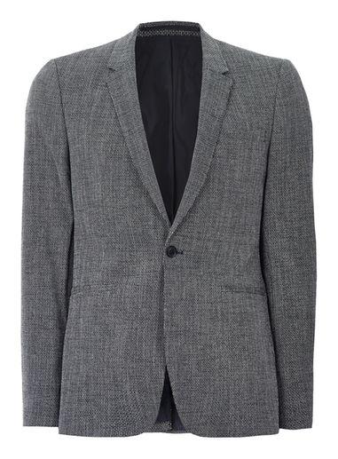 Topman Mens Blue Slub Textured Ultra Skinny Blazer