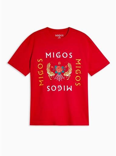 Topman Mens Red 'migos' Print Oversized T-shirt