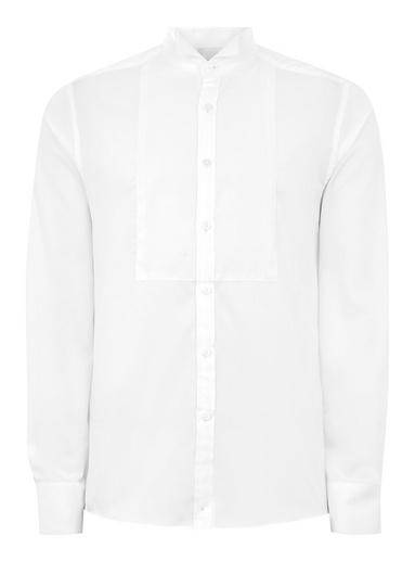 Topman Mens Premium White Slim Wing Collar Shirt