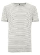 Topman Mens Grey Gray Linen Look Stripe T-shirt