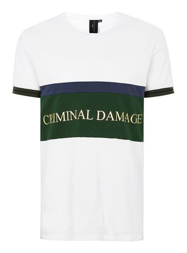 Topman Mens Criminal Damage's White 'dolfo' T-shirt