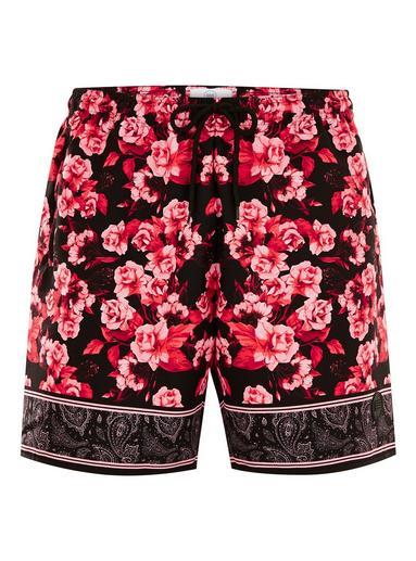 Topman Mens Pink Floral Swim Shorts