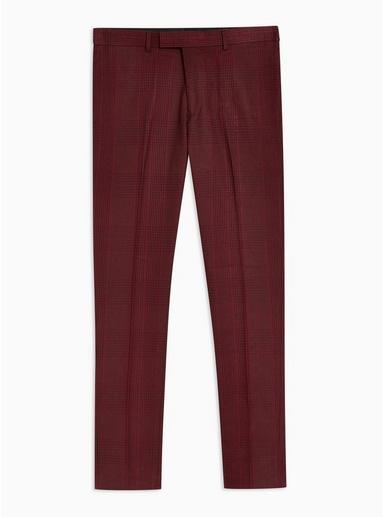 Topman Mens Red Check Skinny Pants