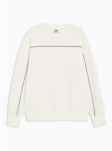 Topman Mens Cream Piped Sweatshirt