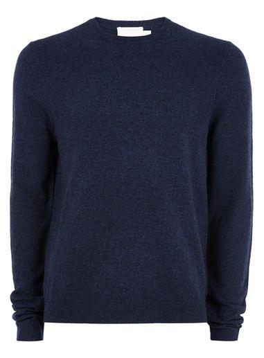 Topman Mens Blue Navy Cashmere Sweater