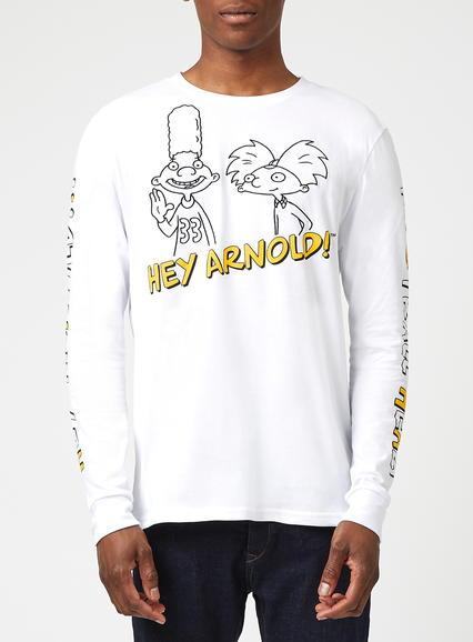 Topman Mens Nickelodeon White Hey Arnold Long Sleeve T-shirt