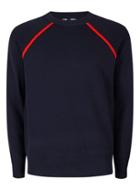 Topman Mens Blue Navy And Orange Raglan Sweater