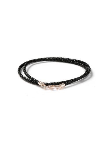 Topman Mens Black Leather Wrap Bracelet*