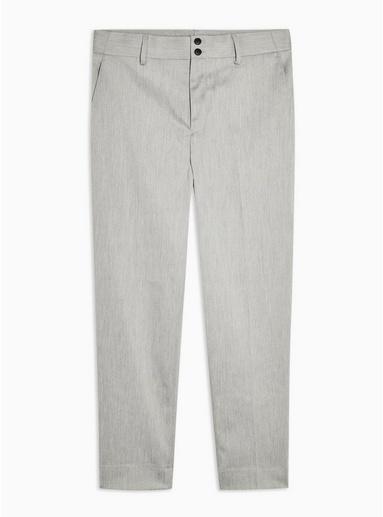 Topman Mens Grey Gray Slim Button Front Trousers