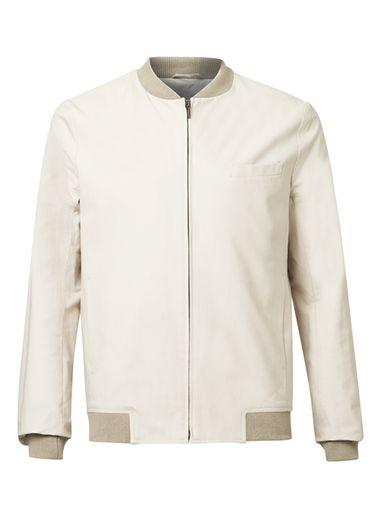 Topman Mens Brown Stone Chambray Bomber