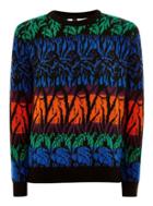 Topman Mens Multi Rainbow Fluffy Tropical Jumper