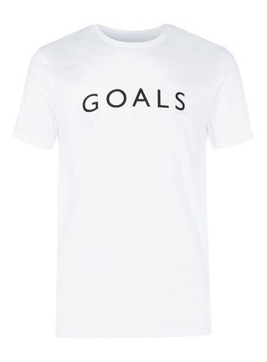 Topman Mens White Goals Slogan Print T-shirt