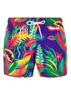 Topman Mens Blue Neon Multicoloured Amazon Swim Shorts