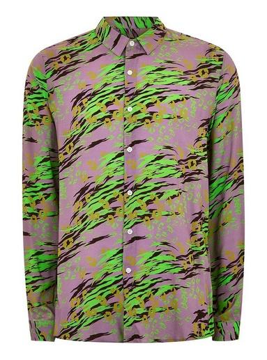 Topman Mens Purple Lilac Animal Print Classic Shirt