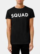 Topman Mens Black Squad Slogan T-shirt