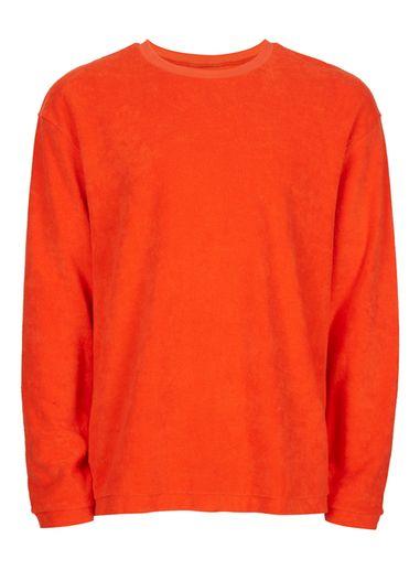 Topman Mens Orange Towelling Sweatshirt