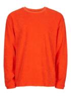 Topman Mens Orange Towelling Sweatshirt