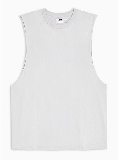 Topman Mens Slate Grey Crinkle Vest