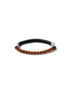 Topman Mens Brown Leather Bead Bracelet*