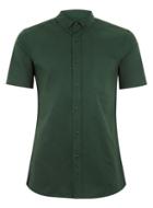 Topman Mens Green Muscle Oxford Shirt