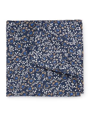 Topman Mens Blue Floral Print Pocket Square