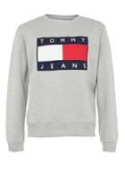 Topman Mens Tommy Jeans Grey Marl Logo Sweatshirt