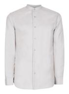 Topman Mens Selected Homme Faded Grey Stand Collar Shirt