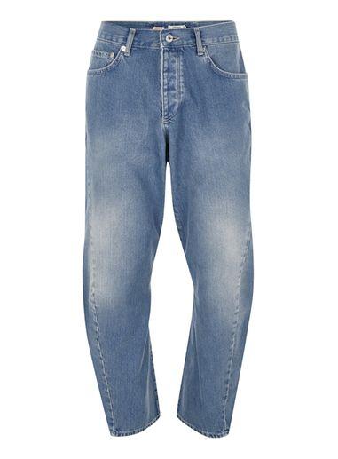 Topman Mens Light Blue Wash Twisted Jeans