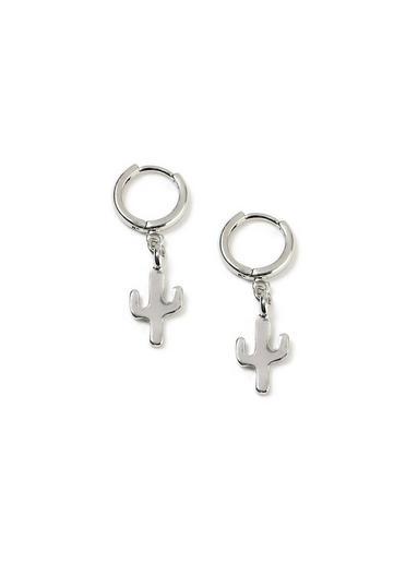 Topman Mens Silver Cactus Earrings*