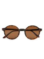 Topman Mens Brown Selected Homme Tortoiseshell Round Sunglasses