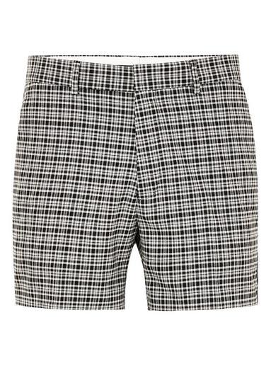 Topman Mens Multi Black And White Check Shorts With Side Taping
