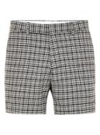 Topman Mens Multi Black And White Check Shorts With Side Taping