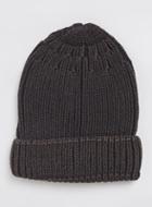 Topman Mens Green Khaki Acid Wash Ribbed Beanie