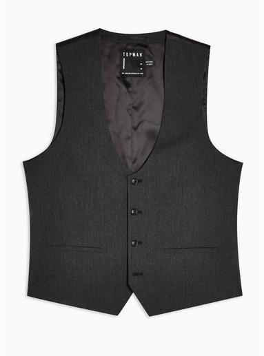 Topman Mens Grey Charcoal Gray Skinny Fit Suit Vest