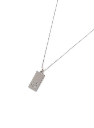 Topman Mens Silver Look Mini Dog Tag Necklace*