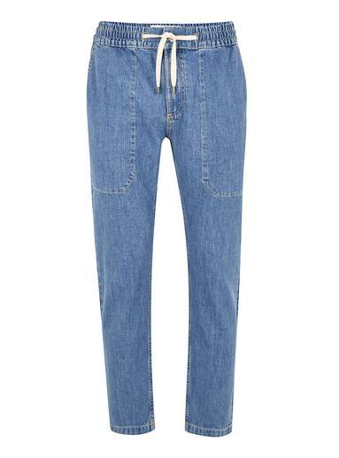 Topman Mens Blue Light Wash Denim Joggers