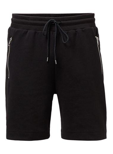 Topman Mens Black Textured Zip Jersey Shorts