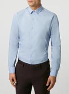 Topman Mens Blue Stretch Long Sleeve Smart Shirt