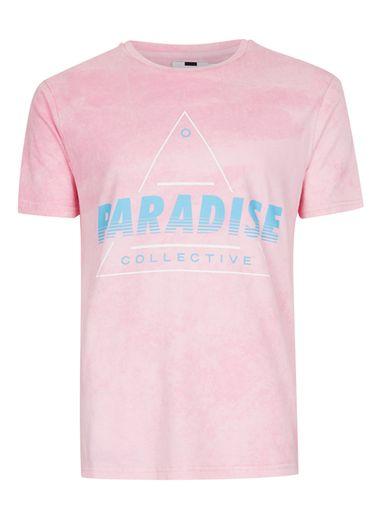 Topman Mens Pink Paradise Print T-shirt