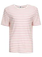 Topman Mens Pink Stripe Waffle T-shirt