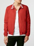 Topman Mens Red Stripe Harrington Jacket